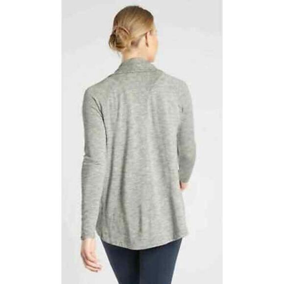 Athleta Nirvana Wear Two Way Wrap Cardigan Sweater Gray Open Front XS - Picture 2 of 7